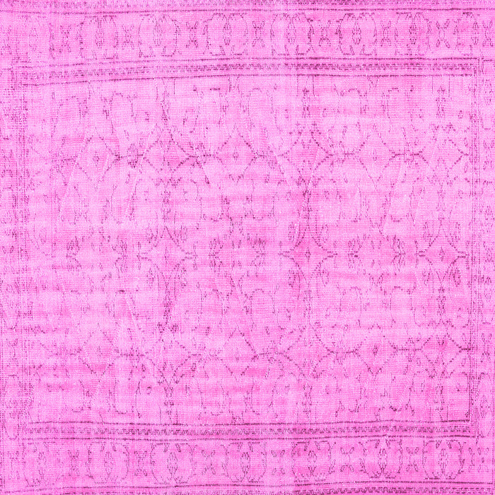 Square Machine Washable Abstract Pink Contemporary Rug, wshcon480pnk