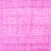 Square Machine Washable Abstract Pink Contemporary Rug, wshcon480pnk