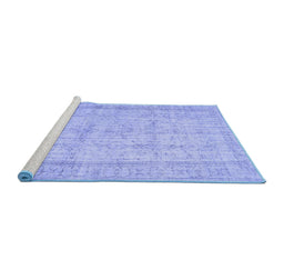 Sideview of Machine Washable Abstract Blue Contemporary Rug, wshcon480blu