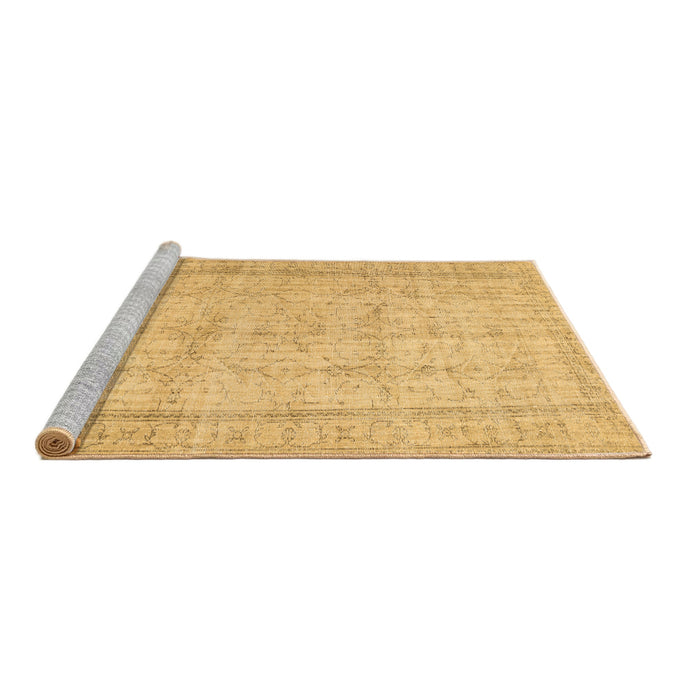 Sideview of Machine Washable Abstract Brown Contemporary Rug, wshcon480brn