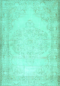 Abstract Turquoise Contemporary Rug, con481turq