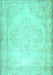 Machine Washable Abstract Turquoise Contemporary Area Rugs, wshcon481turq