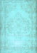 Abstract Light Blue Contemporary Rug, con481lblu