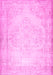 Machine Washable Abstract Pink Contemporary Rug, wshcon481pnk