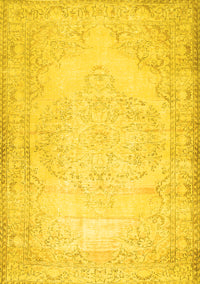 Abstract Yellow Contemporary Rug, con481yw