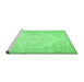 Sideview of Machine Washable Abstract Emerald Green Contemporary Area Rugs, wshcon481emgrn