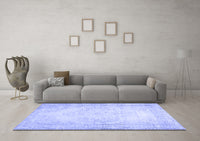 Machine Washable Abstract Blue Contemporary Rug, wshcon481blu