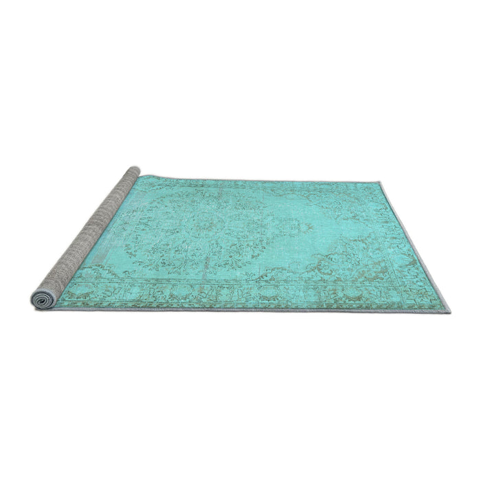 Sideview of Machine Washable Abstract Light Blue Contemporary Rug, wshcon481lblu