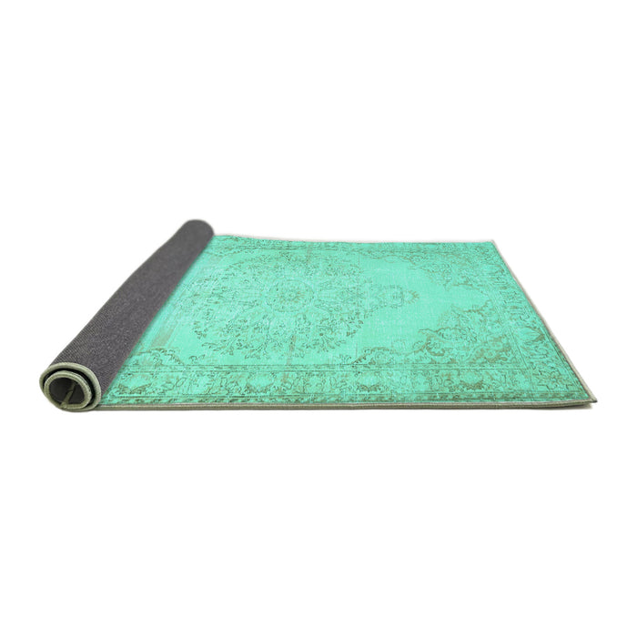 Sideview of Abstract Turquoise Contemporary Rug, con481turq