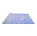 Sideview of Machine Washable Abstract Blue Contemporary Rug, wshcon481blu