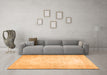 Machine Washable Abstract Orange Contemporary Area Rugs in a Living Room, wshcon481org