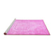 Sideview of Machine Washable Abstract Pink Contemporary Rug, wshcon481pnk