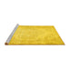 Sideview of Machine Washable Abstract Yellow Contemporary Rug, wshcon481yw