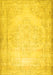 Machine Washable Abstract Yellow Contemporary Rug, wshcon481yw