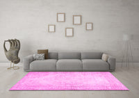 Machine Washable Abstract Pink Contemporary Rug, wshcon481pnk