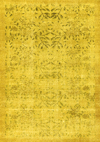 Abstract Yellow Contemporary Rug, con482yw