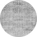 Machine Washable Abstract Gray Contemporary Rug, wshcon482gry