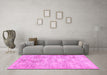 Machine Washable Abstract Pink Contemporary Rug in a Living Room, wshcon482pnk