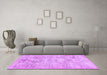 Machine Washable Abstract Purple Contemporary Area Rugs in a Living Room, wshcon482pur