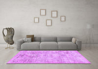 Machine Washable Abstract Purple Contemporary Rug, wshcon482pur