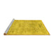 Sideview of Machine Washable Abstract Yellow Contemporary Rug, wshcon482yw