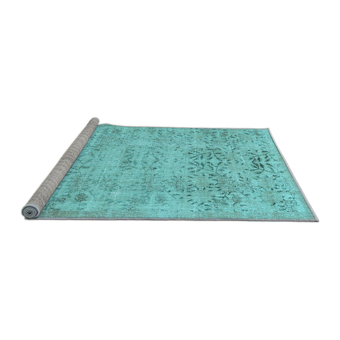 Sideview of Machine Washable Abstract Light Blue Contemporary Rug, wshcon482lblu