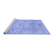 Sideview of Machine Washable Abstract Blue Contemporary Rug, wshcon482blu