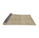 Thickness of Contemporary Dark Almond Brown Modern Rug, con483