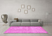 Machine Washable Abstract Pink Contemporary Rug in a Living Room, wshcon483pnk