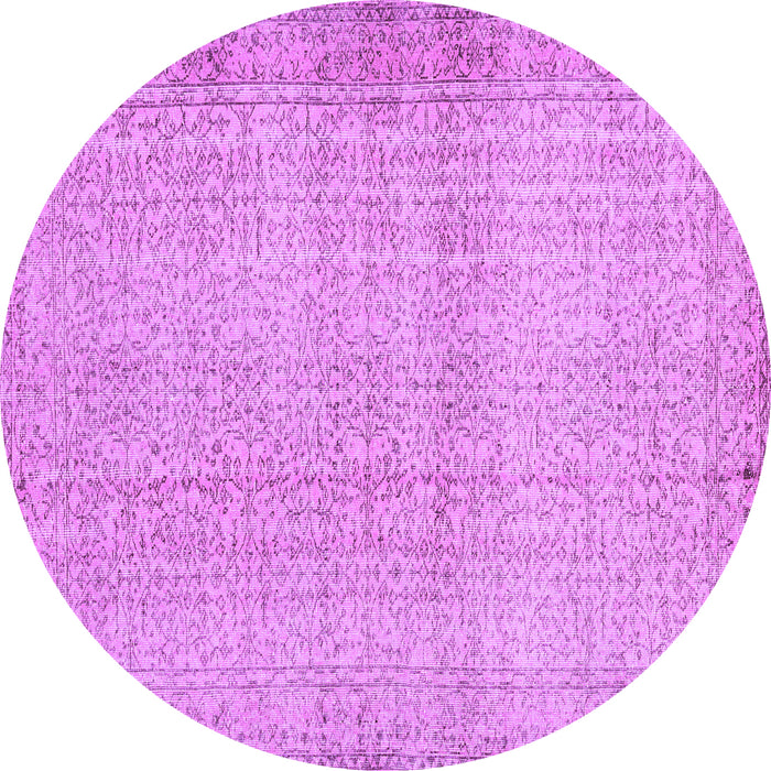 Round Machine Washable Abstract Purple Contemporary Area Rugs, wshcon483pur