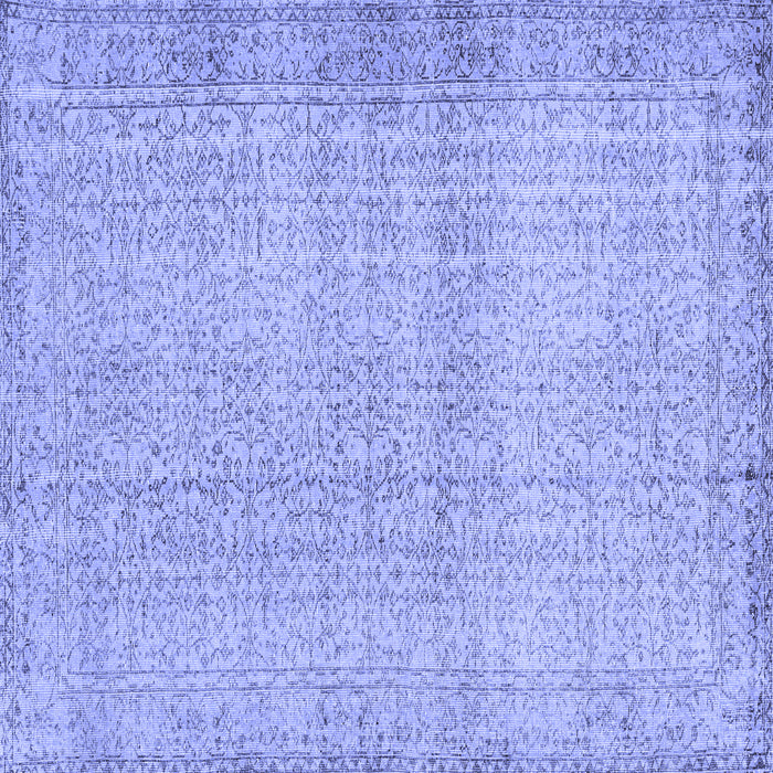 Square Machine Washable Abstract Blue Contemporary Rug, wshcon483blu