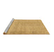 Sideview of Machine Washable Abstract Brown Contemporary Rug, wshcon483brn