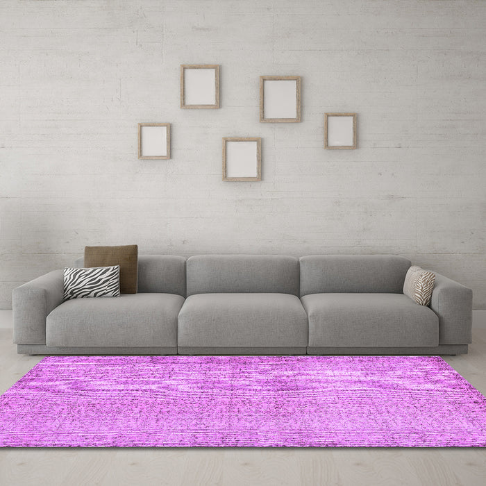 Machine Washable Abstract Purple Contemporary Area Rugs in a Living Room, wshcon483pur