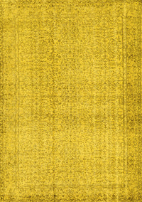 Abstract Yellow Contemporary Rug, con483yw