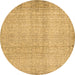 Round Abstract Brown Contemporary Rug, con483brn