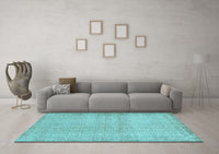 Machine Washable Abstract Light Blue Contemporary Rug, wshcon483lblu