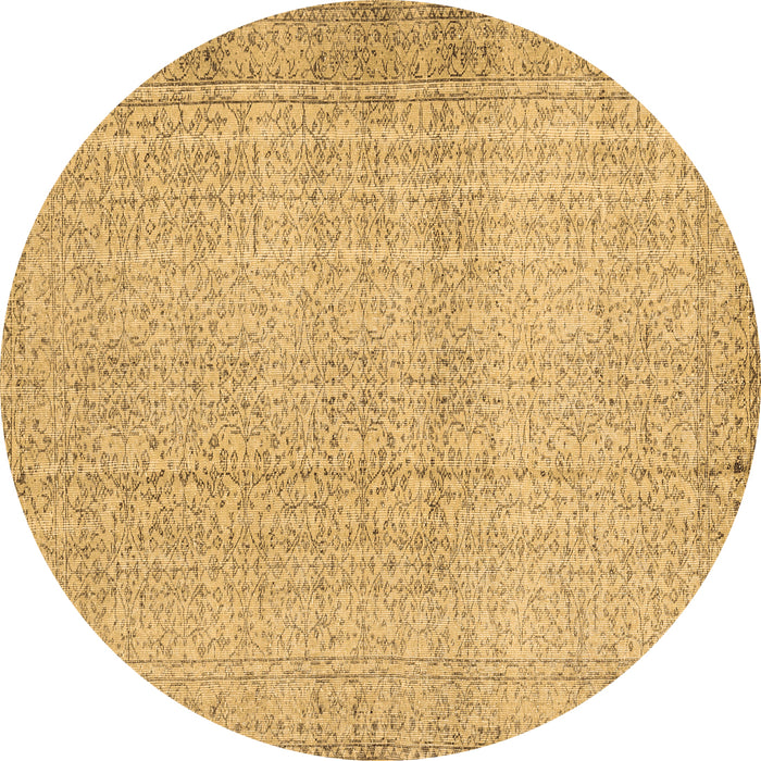 Round Machine Washable Abstract Brown Contemporary Rug, wshcon483brn