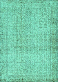 Abstract Turquoise Contemporary Rug, con483turq