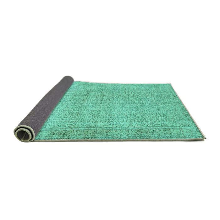 Sideview of Abstract Turquoise Contemporary Rug, con483turq