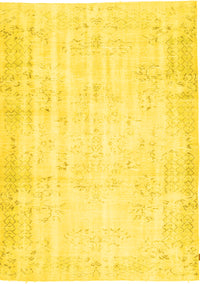 Abstract Yellow Contemporary Rug, con484yw