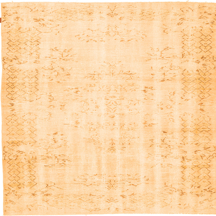 Round Machine Washable Abstract Orange Contemporary Area Rugs, wshcon484org