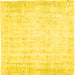 Square Abstract Yellow Contemporary Rug, con484yw