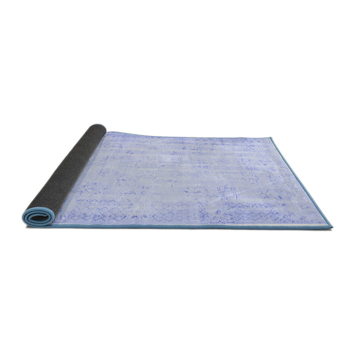 Sideview of Abstract Blue Contemporary Rug, con484blu