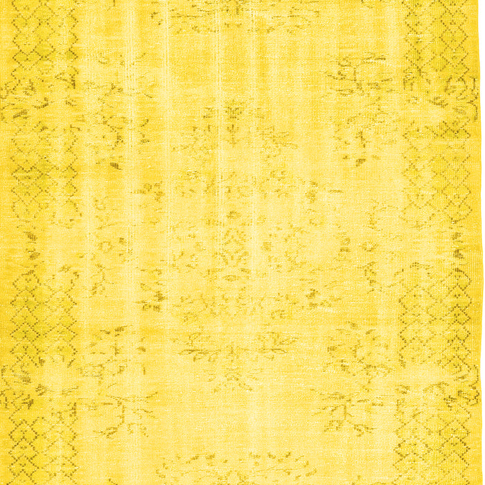 Machine Washable Abstract Yellow Contemporary Rug, wshcon484yw