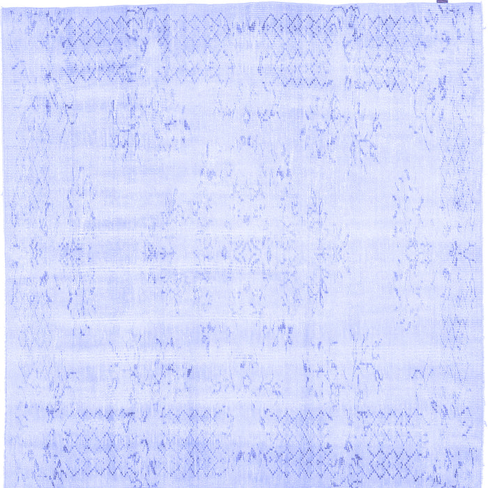 Square Abstract Blue Contemporary Rug, con484blu