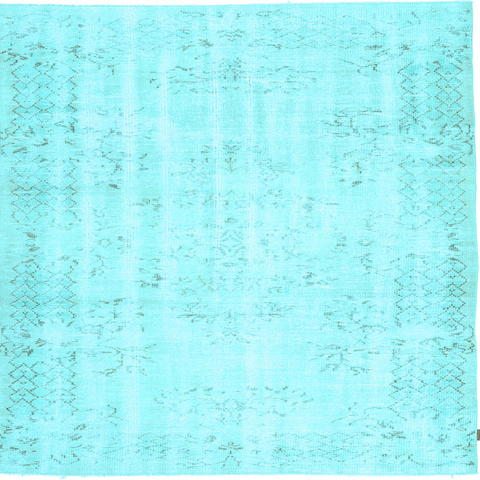 Square Machine Washable Abstract Light Blue Contemporary Rug, wshcon484lblu