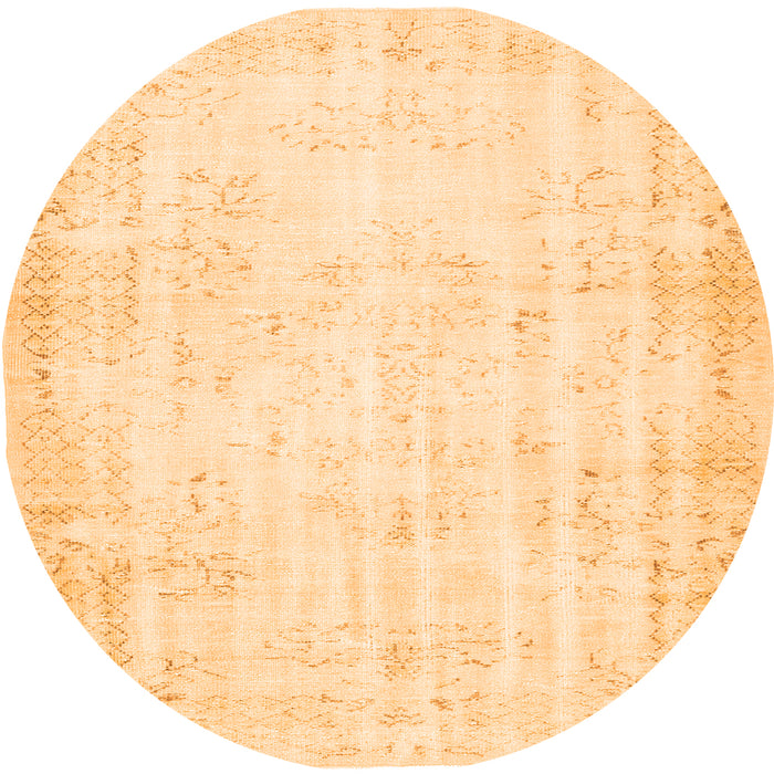 Square Abstract Orange Contemporary Rug, con484org