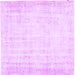 Square Machine Washable Abstract Purple Contemporary Area Rugs, wshcon484pur