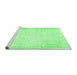 Sideview of Machine Washable Abstract Emerald Green Contemporary Area Rugs, wshcon484emgrn