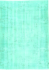 Abstract Turquoise Contemporary Rug, con484turq